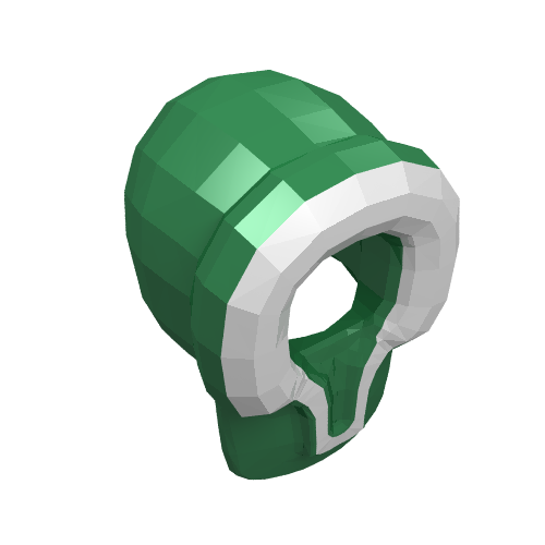 Lego Hood Fur-lined with White Fur Trim Print / Green