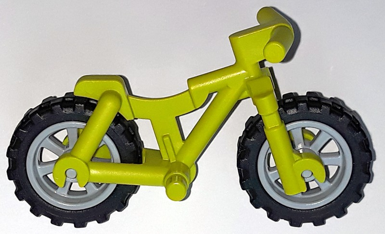 Lego Bicycle Heavy Mountain Bike with Handlebars with Light Bluish Gray Wheels and Black Tires (36934 / 50862 / 50861)