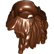 Minifig Neckwear Beard, Full with Braided Moustache Ends / Reddish Brown