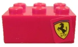 Brick 2 x 3 with Ferrari Logo Pattern Model Right Side (Sticker) - Set 8671