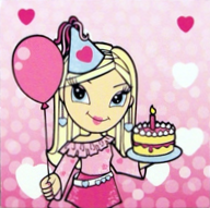 Lego Clikits Insert 4 x 4 with 'Heart' Holding a Cake and a Balloon Print