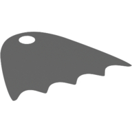 Lego Neckwear Cape, Scalloped 5 Points, One Top Hole [Traditional Starched Fabric] / Dark Bluish Gray