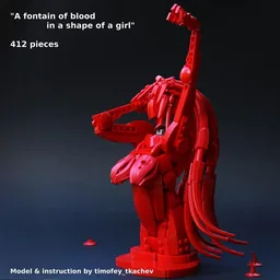 A fontain of blood in a shape of a girl