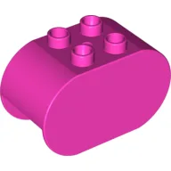 Duplo Brick 2 x 4 x 2 Rounded Ends / Dark Pink