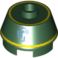 Brick Round 2 x 2 Truncated Cone with Yellow Stripe, Droid Print (R1-G4)