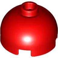 Brick Round 2 x 2 Dome Top, Hollow Stud / Red