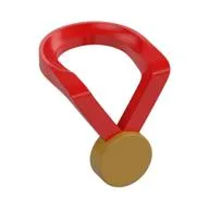 Minifig Neckwear Ribbon with Medal Gold / Red