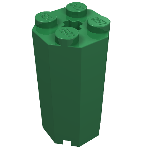 Lego Brick Special Octagonal 2 x 2 x 3 1/3 / Green