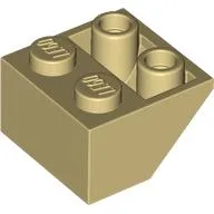 Brick Sloped Inverted 45° 2 x 2 [Round Hollow Bottom Pin, Bar-sized Stud Holes] / Tan