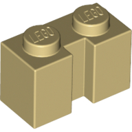 Lego Brick Special 1 x 2 with Groove / Tan