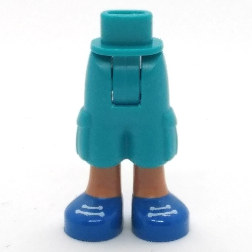 Lego Minidoll Hips and Cargo Pants with Nougat Legs and Blue Shoes, White Laces Print [Thick Hinge]