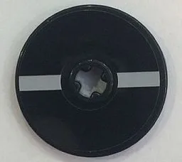 Technic, Disk 3 x 3 with Light Bluish Gray Bars Pattern (Sticker) - Set 75087