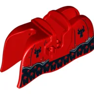 Animal / Creature Accessory, Horse Barding, Smooth Edge with Black Dragon Heads and Silver Trim Print / Red