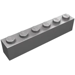 Brick 1 x 6 / Flat Silver