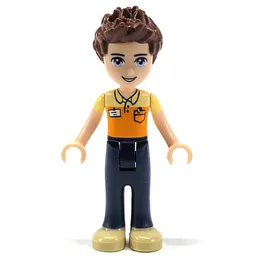 Daniel - Orange Shirt, Dark BLue Trousers