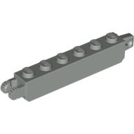 Lego Hinge Brick 1 x 6 Locking with 1 Finger Vertical End and 2 Fingers Vertical End, 9 Teeth / Light Gray