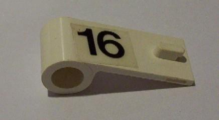 Lego Door 1 x 3 x 1 Left with Number 16 Pattern (Sticker) - Set 6634