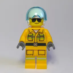 Pilot - Orange Torso, Orange Legs, White Helmet