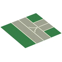 Baseplate 32 x 32 with 9-Stud T Intersection with Road / Runway Print / Green