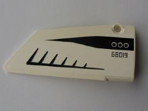 Lego Technic, Panel Fairing #18 Large Smooth, Side B with Black '68019' ('61089') and Three Circles Wing Pattern (Sticker) - Set 5983