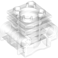 Lego Technic Engine Cylinder without Side Slots, with Bottom Slots / Trans-Clear