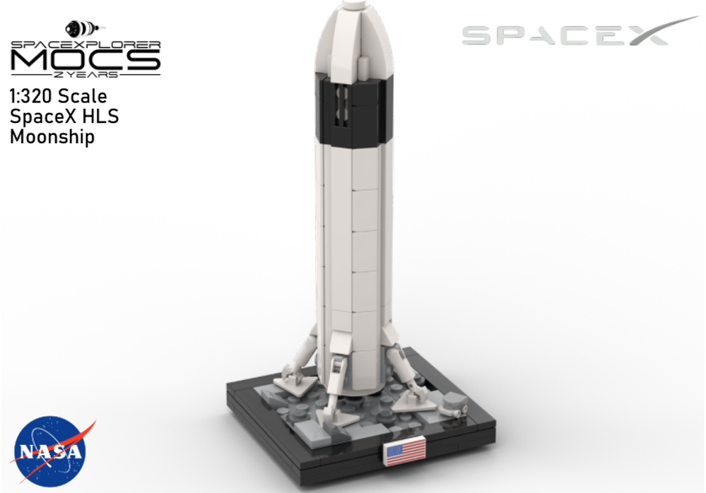 Lego 1:320 SpaceX Artemis HLS Moonship