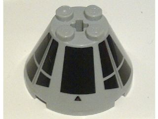 Lego Cone 4 x 4 x 2 with Axle Hole with SW Millennium Falcon Cockpit Pattern (Stickers) - Set 7778