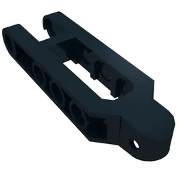 Technic Steering Arm 6.5 x 2 with Towball Socket Squared, Un-Chamfered / Black