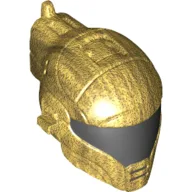 Helmet, Elongated Back, with Black Visor Pattern / Pearl Gold
