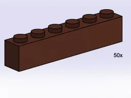 1 x 6 Brown Bricks