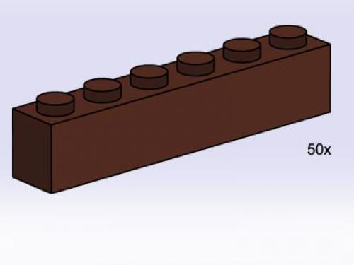 Lego 1 x 6 Brown Bricks