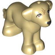 Lego Animal, Dog Big with Brown Eyes, Black Nose, Scratches Sad Face print (Grace) / Tan