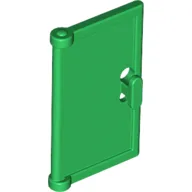 Door 1 x 2 x 3 with Vertical Handle, Round Handle Holes on Back / Green
