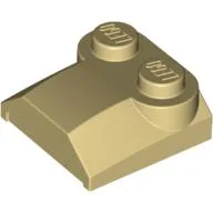 Brick Curved 2 x 2 x 2/3 Two Studs and Lip End / Tan
