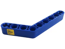 Technic, Liftarm, Modified Bent Thick 1 x 9 (6 - 4) with Yellow Danger Warning Triangle Pattern (Sticker) - Set 42128