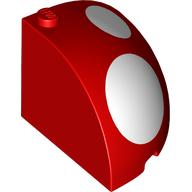 Lego Brick Round Corner 4 x 4 x 3 Quarter Dome Top with White Dots print
