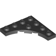 Plate Special 4 x 4 with 3 x 3 Quarter Round Cutout / Black
