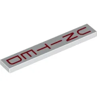 Tile 1 x 6 with "UNITED" Print / White