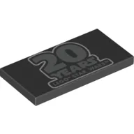 Tile 2 x 4 with 20 Years LEGO Star Wars Print / Black