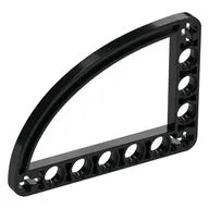 Technic Beam 5 x 7 L-Shape with Quarter Ellipse Thin / Black