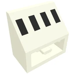 Brick Sloped Inverted 45° 2 x 2 with 4 Black Rectangles Print