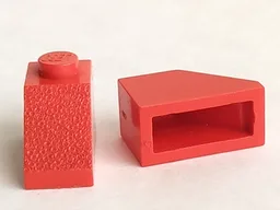 Brick Sloped 45° 2 x 1 without Bottom Pin / Red