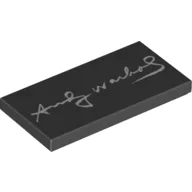 Tile 2 x 4 with Andy Warhol Signature Print / Black