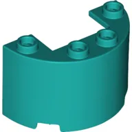 Cylinder Half 2 x 4 x 2 with 1 x 2 Cutout / Dark Turquoise