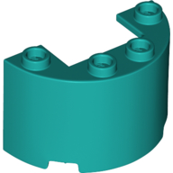 Lego Cylinder Half 2 x 4 x 2 with 1 x 2 Cutout / Dark Turquoise