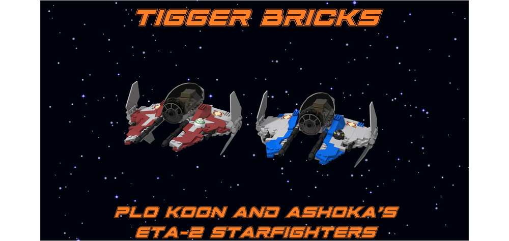Lego Plo Koon and Ahsoka's Eta-2 starfighters