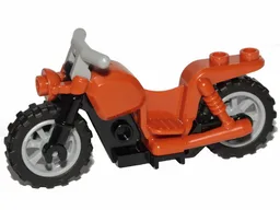 Motorcycle Cruiser with Black Frame, Light Bluish Gray Wheels, and Light Bluish Gray Handlebars