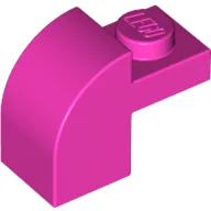 Brick Curved 1 x 2 x 1 1/3 with Curved Top / Dark Pink