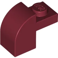 Brick Curved 1 x 2 x 1 1/3 with Curved Top / Dark Red