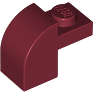 Lego Brick Curved 1 x 2 x 1 1/3 with Curved Top / Dark Red